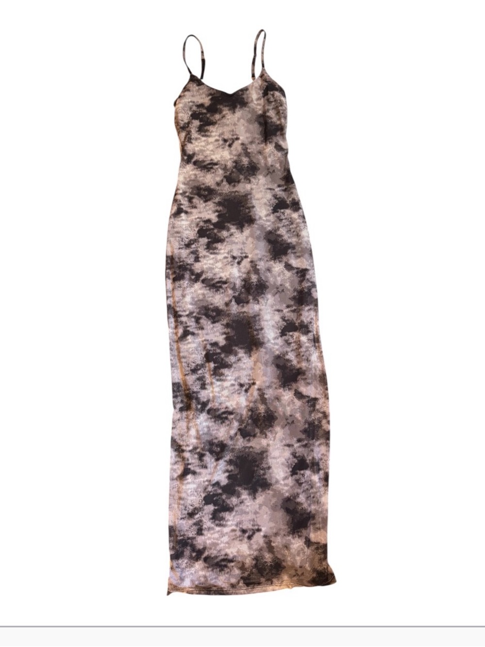 Women's Taupe and Black Slip Maxi Dress